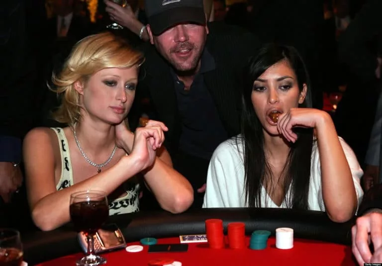 Paris Hilton and Kim Kardashian gambling