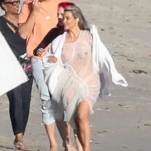 Kim Kardashian sheer in Malibu