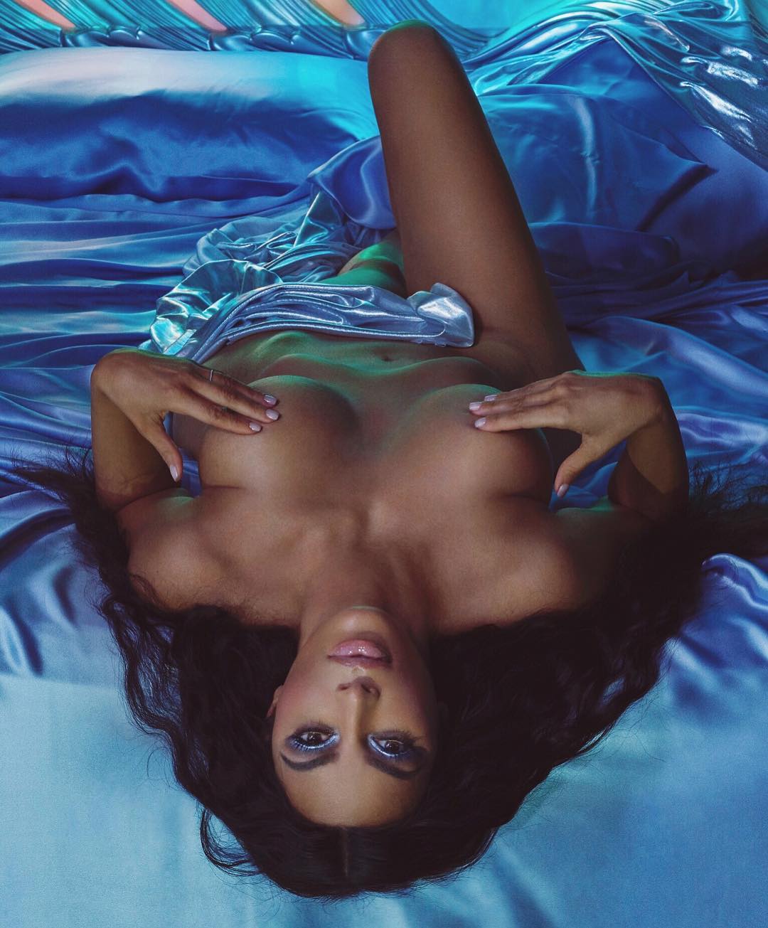 Kim Kardashian naked tits in David LaChapelle photo