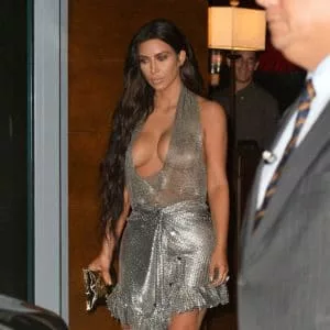Kim Kardashian see through silver dress (1)