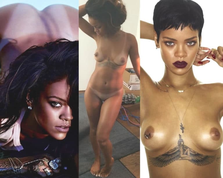 Rihanna nude collage