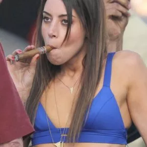 Aubrey Plaza cigar cock