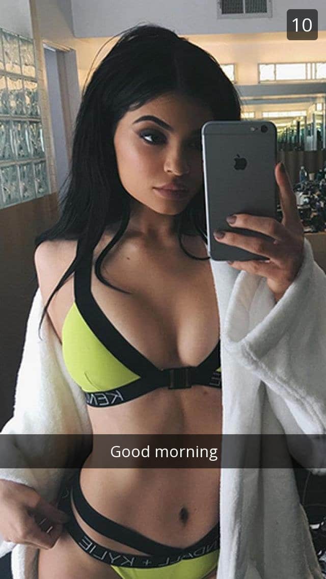 kylie jenner snap chat showing off bikini