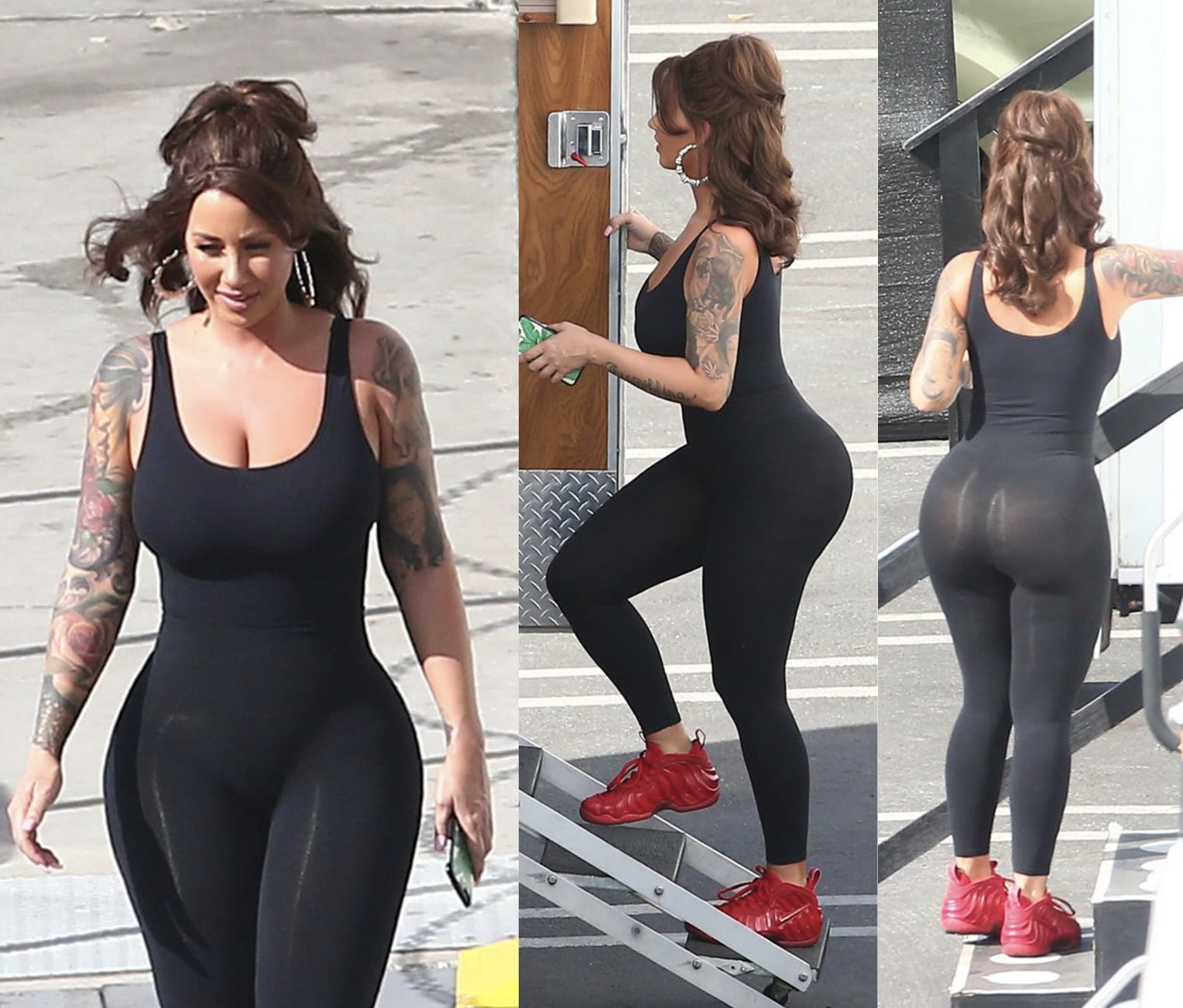 Amber Rose with hair yoga pants