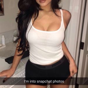 kylie jenner snap chat with huge boobs in white top