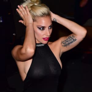 Lady Gaga braless