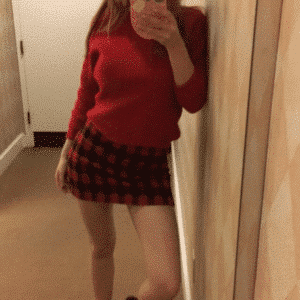 bella thorne in plaid mini skirt in sexy snapchat