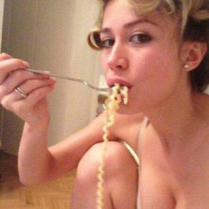 private pic of diletta leotta eating noodles cleavage pic