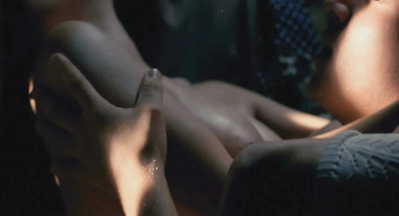 close up of salma hayek's boobs