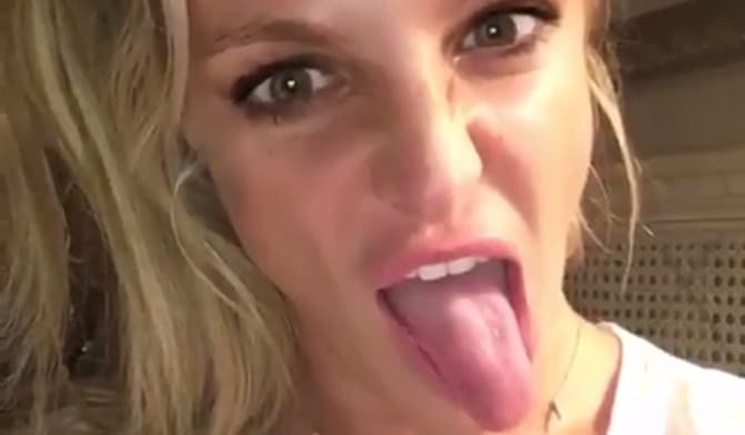 Britney Spears tongue out sex tape