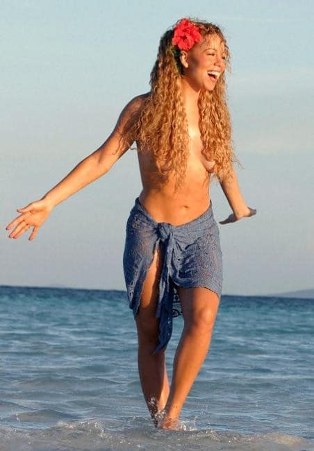 topless pic of mariah carey on the beach
