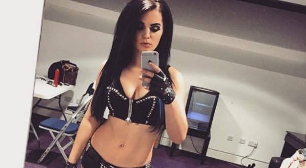 sexy pic of paige wwe taking a selfie showing off her stomach