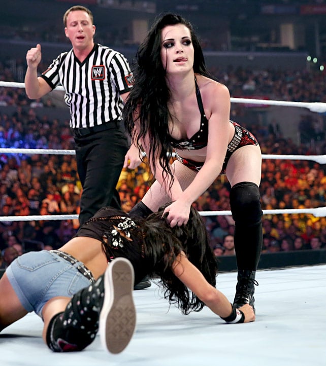 hot WWE Paige wrestling and looking sexy