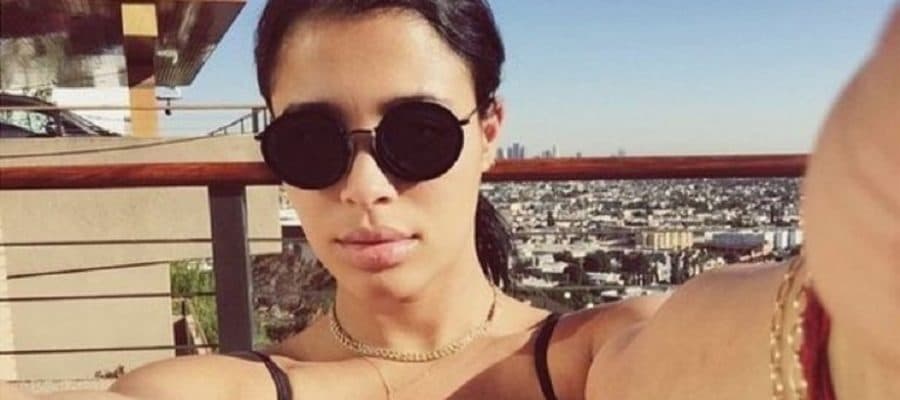 Sexy sami miro taking a selfie with sunglasses on