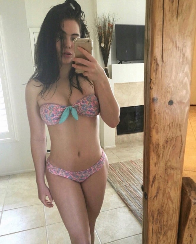 McKayla Maroney in a bikini taking a mirror selfie